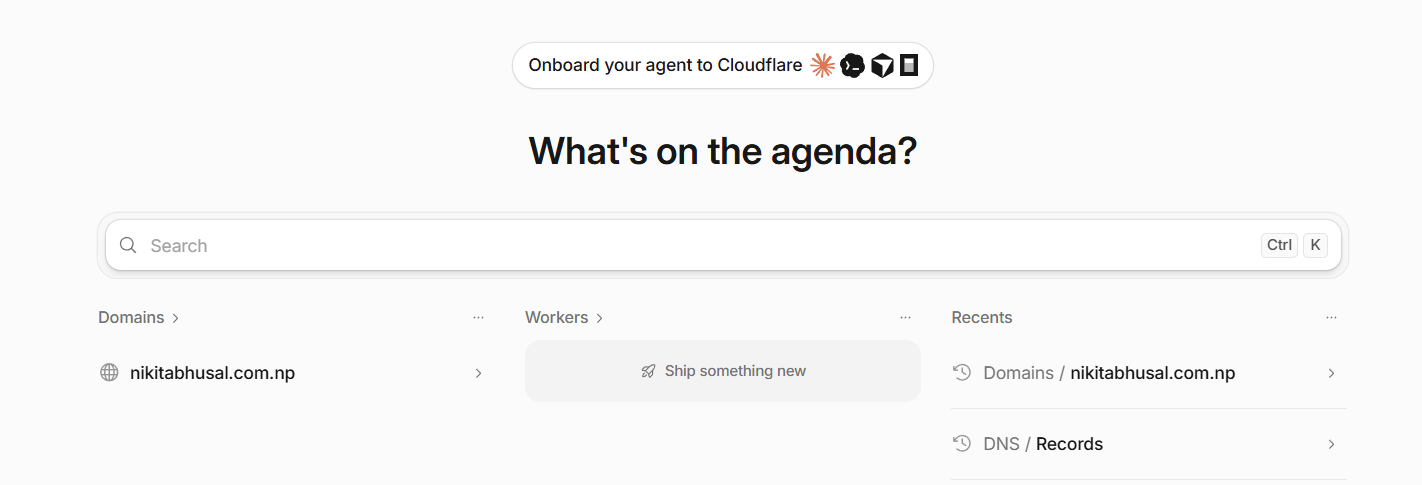 Cloudflare DNS records navigation